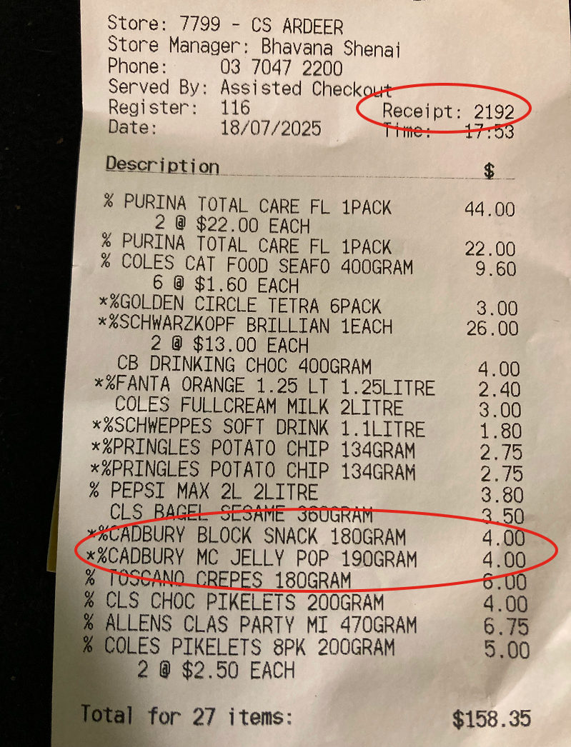 Receipt example
